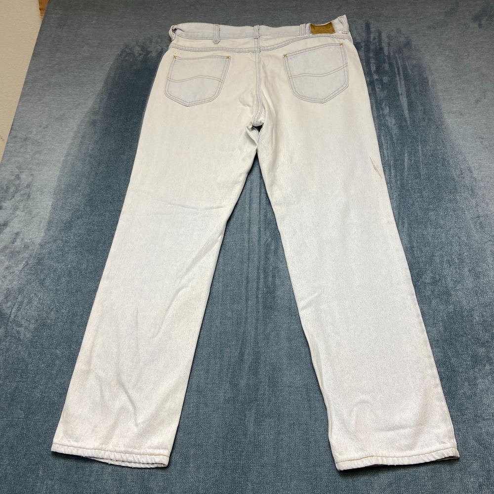 Lee Jeans Mens 36x32 Light Blue Denim Pockets Everyday Wear Straight Leg Outdoor